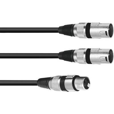 Trois câbles XLR avec des connecteurs mâles et femelles, utilisés pour les connexions audio dans des configurations audio professionnelles.