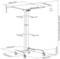 Table réglable en hauteur sur roulettes avec les dimensions suivantes : largeur 600 mm, profondeur 520 mm, hauteur réglable de 758 mm à 1128 mm.