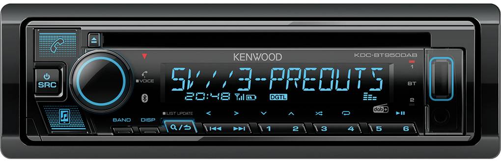 Kenwood KDCBT950DAB Autoradio port pour commande au volant, tuner DAB+
