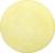 Un biscuit ou une chips rond, jaune unique avec une surface lisse sur un fond blanc.