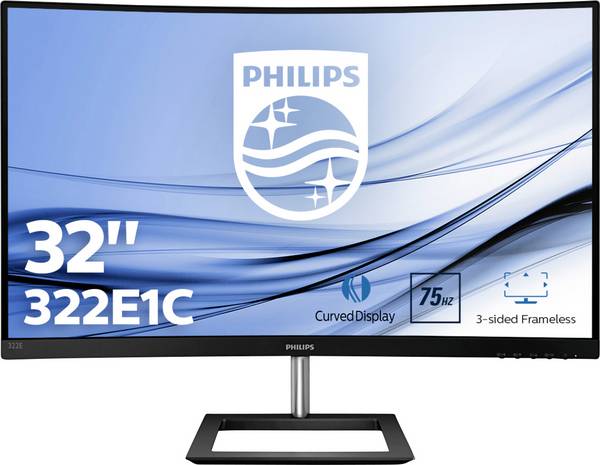 Moniteur LCD Philips Monitore 322E1C  CEE F (A - G) 81.3 cm 32 pouces  1920 x 1080 pixels 16:9 4 ms Audio-Line-out VA LED