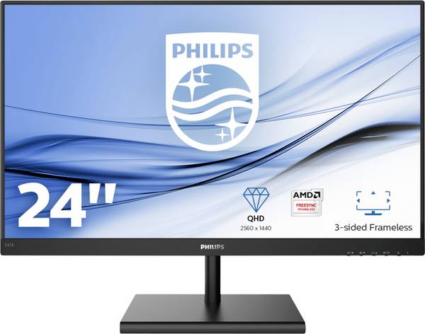 Moniteur LCD Philips Monitore 245E1S  CEE E (A - G) 61 cm 24 pouces  2560 x 1440 pixels 16:9 4 ms Audio-Line-in IPS LED