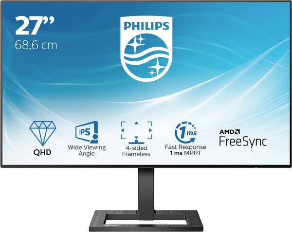 Moniteur LCD Philips Monitore 275E2FAE  CEE F (A - G) 68.6 cm 27 pouces  2560 x 1440 pixels 16:9 4 ms Audio-Line-out IPS LED