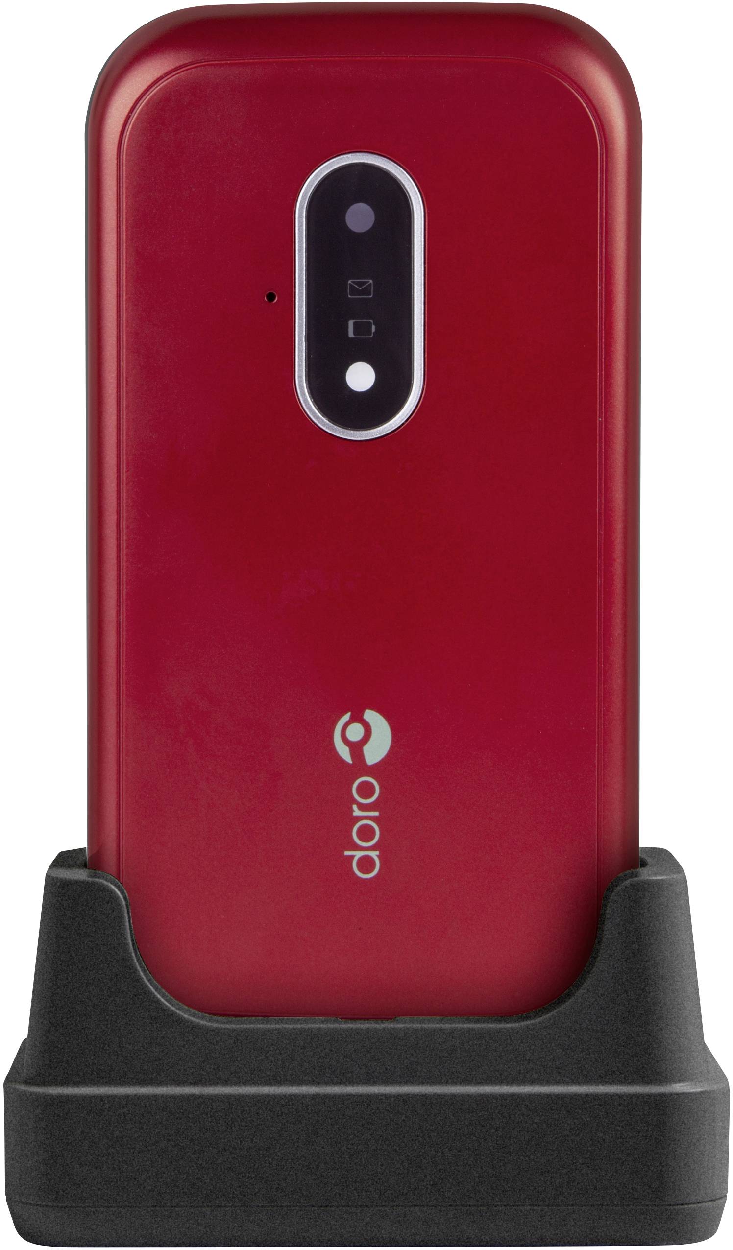 doro 7030 Téléphone portable pour séniors rouge, blanc-5