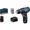 Bosch Professional GSB 12V-15 2 vitesses-Perceuse à percussion sans fil + 2 batteries