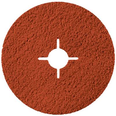 Disque texturé orange-brun circulaire avec une découpe centrale en forme de réticule blanc.