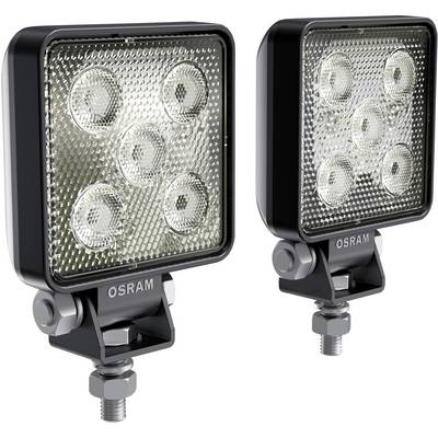 Deux projecteurs LED carrés, chacun équipé de six lentilles rondes, montés sur un support de fixation robuste.