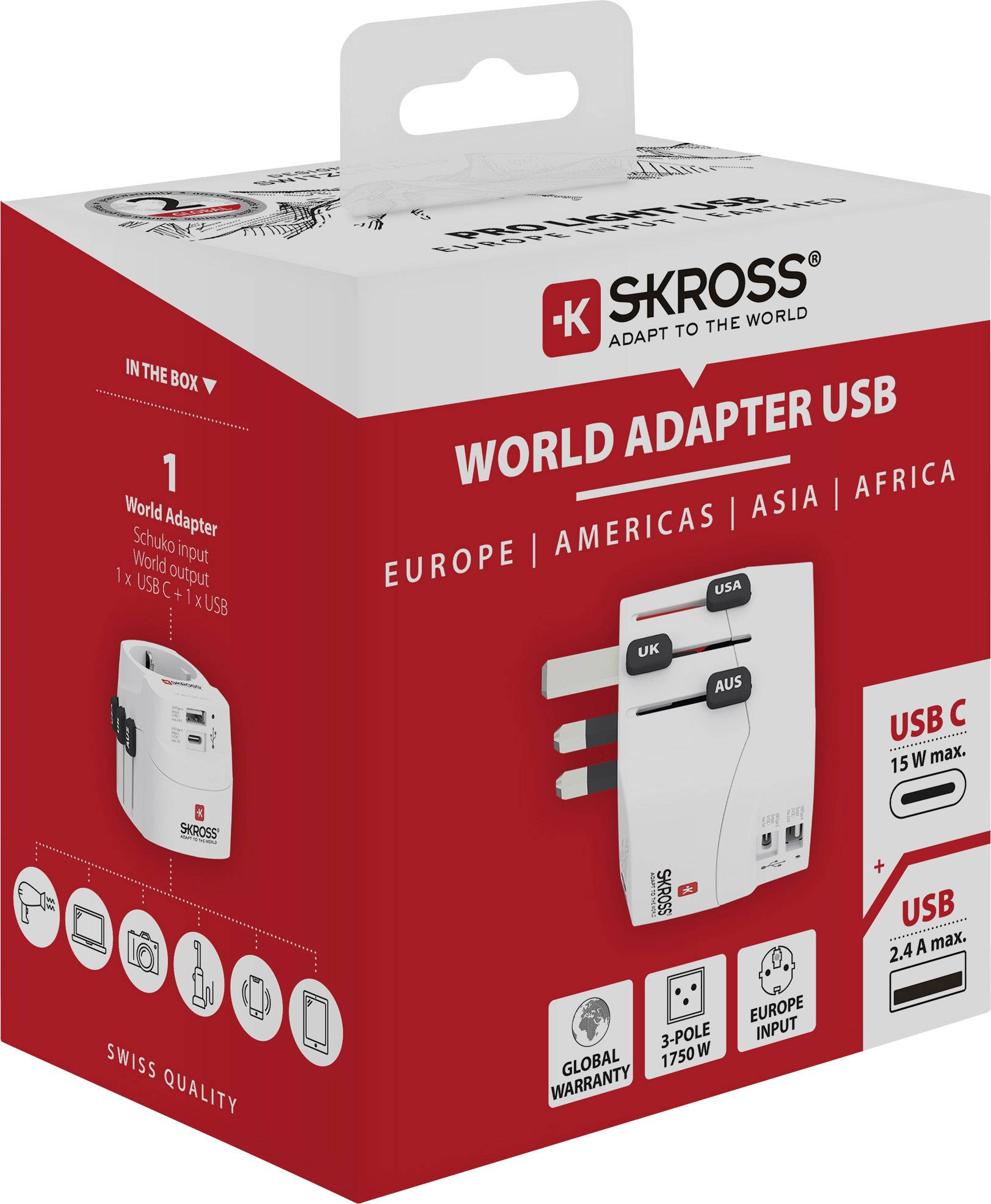 Skross 1302462 Adaptateur de voyage PRO Light USB (AC)-5