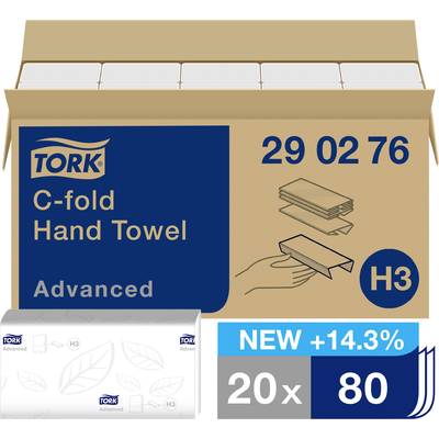 Essuie-main en papier TORK 290276 (L x l) 49.60 cm x 25 cm blanc   1600 pc(s)