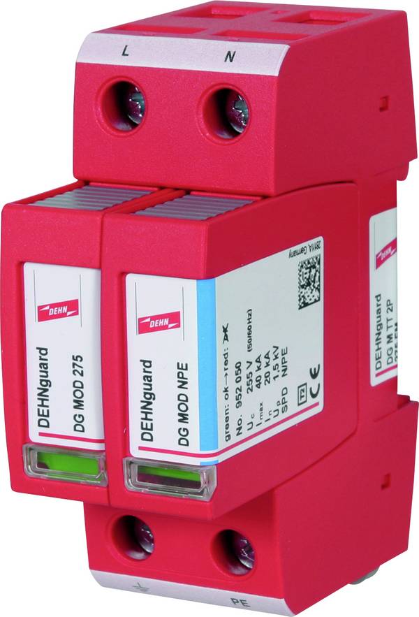 <br>  DEHN<br>  952115<br>  DG M TT 2P 275 FM<br>  Limiteur de surtension<br>  <br>  <br>  20 kA<br>  <br>  1 pc(s)<br>