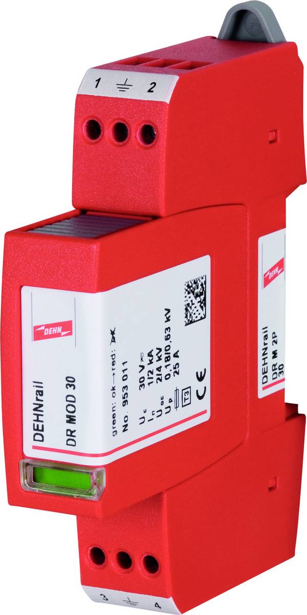 DEHN 953201 DR M 2P 30 Module à encastrer  Protection anti-surtension pour: armoire de distribution 2 kA Piece 1 pc(s)