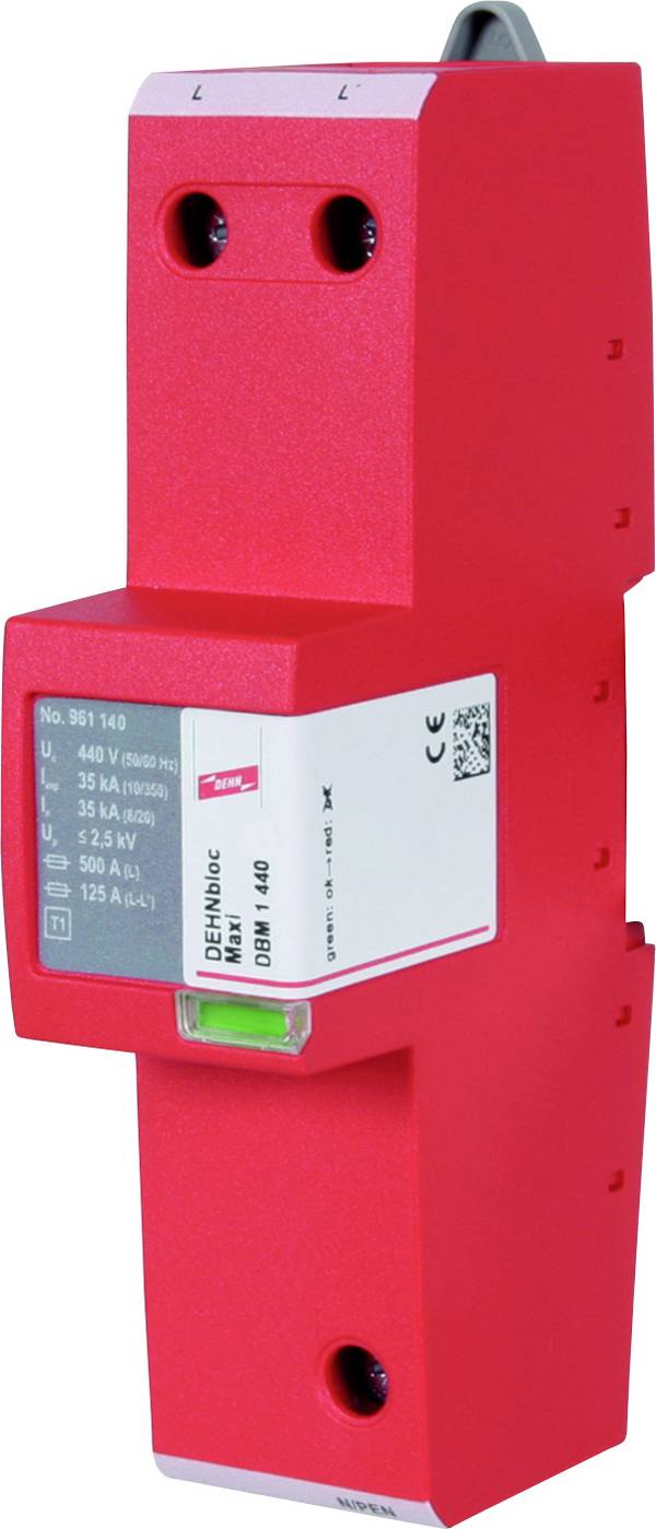 <br>  DEHN<br>  961140<br>  DBM 1 440<br>  Dispositif antisurtension<br>  <br>  <br>  35 kA<br>  <br>  1 pc(s)<br>