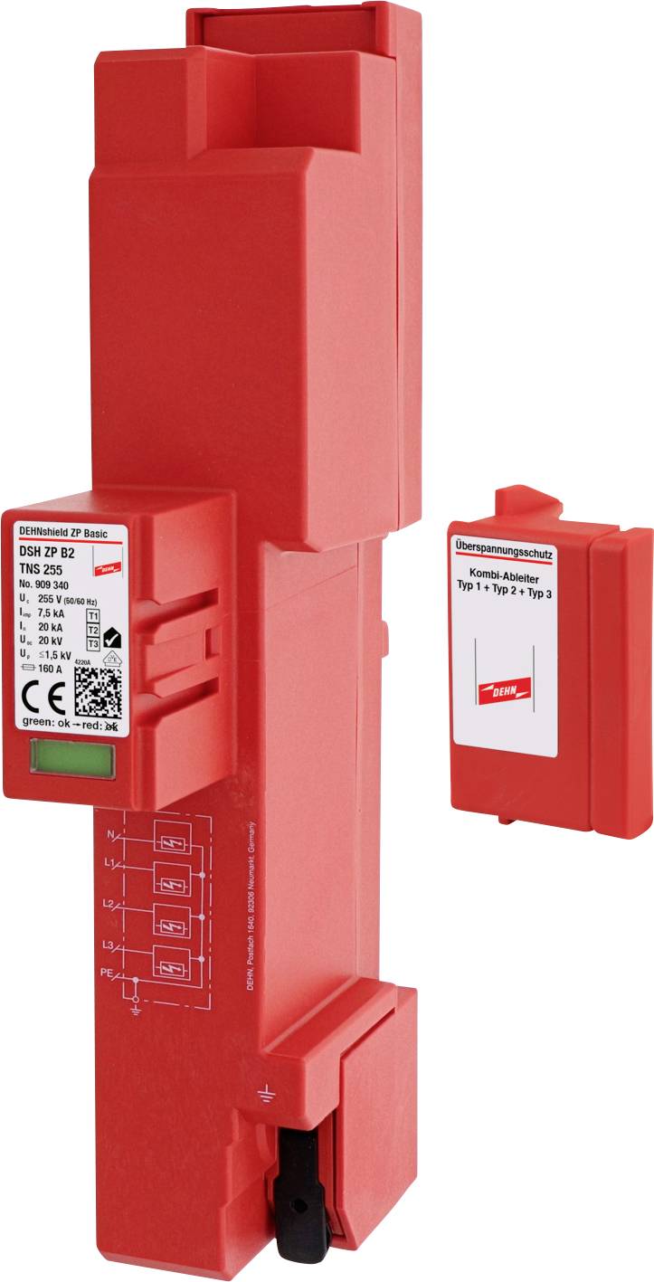 DEHN 909340 DSH ZP B2 TNS 255 Parafoudre combiné Protection anti-surtension pour: barre omnibus 40 mm Piece 1 pc(s)