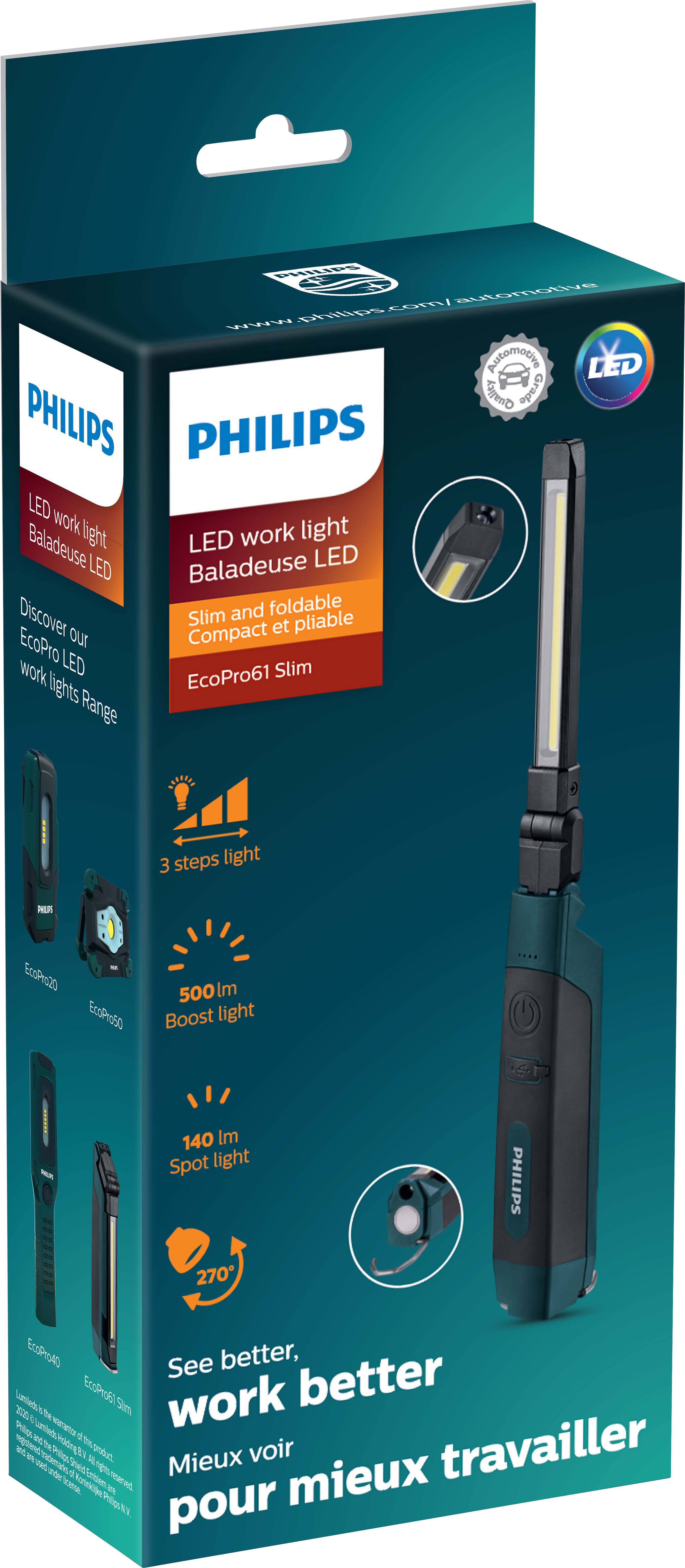 Philips RC620X1 EcoPro61 Slim LED Lampe de travail à batterie 5 W 500 lm-6