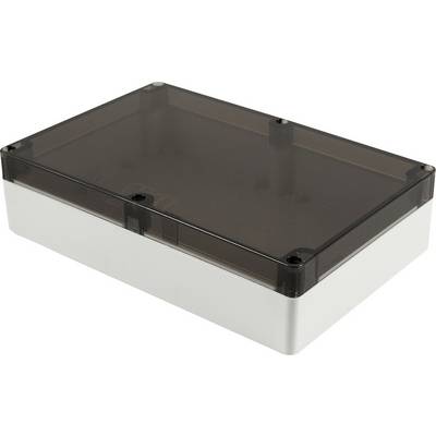 Un boîtier rectangulaire noir avec un couvercle transparent, adapté à la protection des composants électroniques.