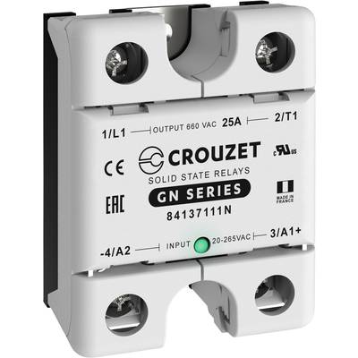 Crouzet Relais à semi-conducteurs 84137111N 25 A Tension de contact (max.): 660 V/AC à commutation au zéro de tension 1 
