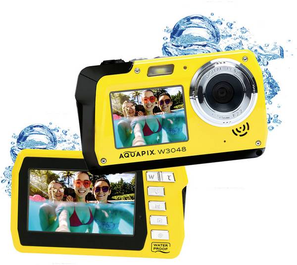 Aquapix W3048-Y Edge Yellow Appareil photo numérique 48 Mill. pixel  jaune  caméra submersible, écran frontal