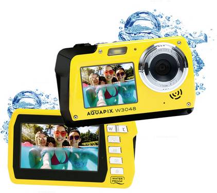 Aquapix W3048-Y Edge Yellow Appareil photo numérique 48 Mill. pixel  jaune  caméra submersible, écran frontal