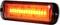Un feu arrière LED rectangulaire orange avec un bord noir, qui brille de manière uniforme. Adapté pour les véhicules.