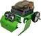 L'image montre un robot vert fonctionnant sur batterie, équipé de deux grandes roues et de capteurs à l'avant, conçu pour des applications pédagogiques.