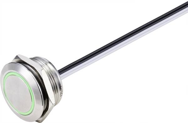 TRU COMPONENTS TC-9219112 Bouton-poussoir 24 V/DC 50 mA 1 x Off/(On) à rappel vert IP40 1 pc(s)