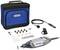 Ensemble d'outils multifonctions avec outil Dremel, embouts, accessoires, arbre flexible et sacoche bleue avec logo.