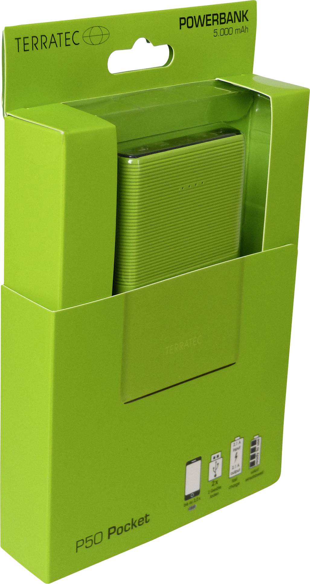 Terratec P50 Powerbank (batterie supplémentaire) 5000 mAh LiPo vert-3
