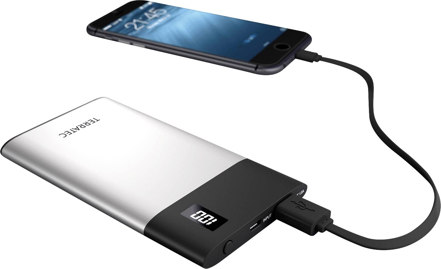 Terratec P40 Slim Powerbank (batterie supplémentaire) 4000 mAh LiPo noir-argent-3