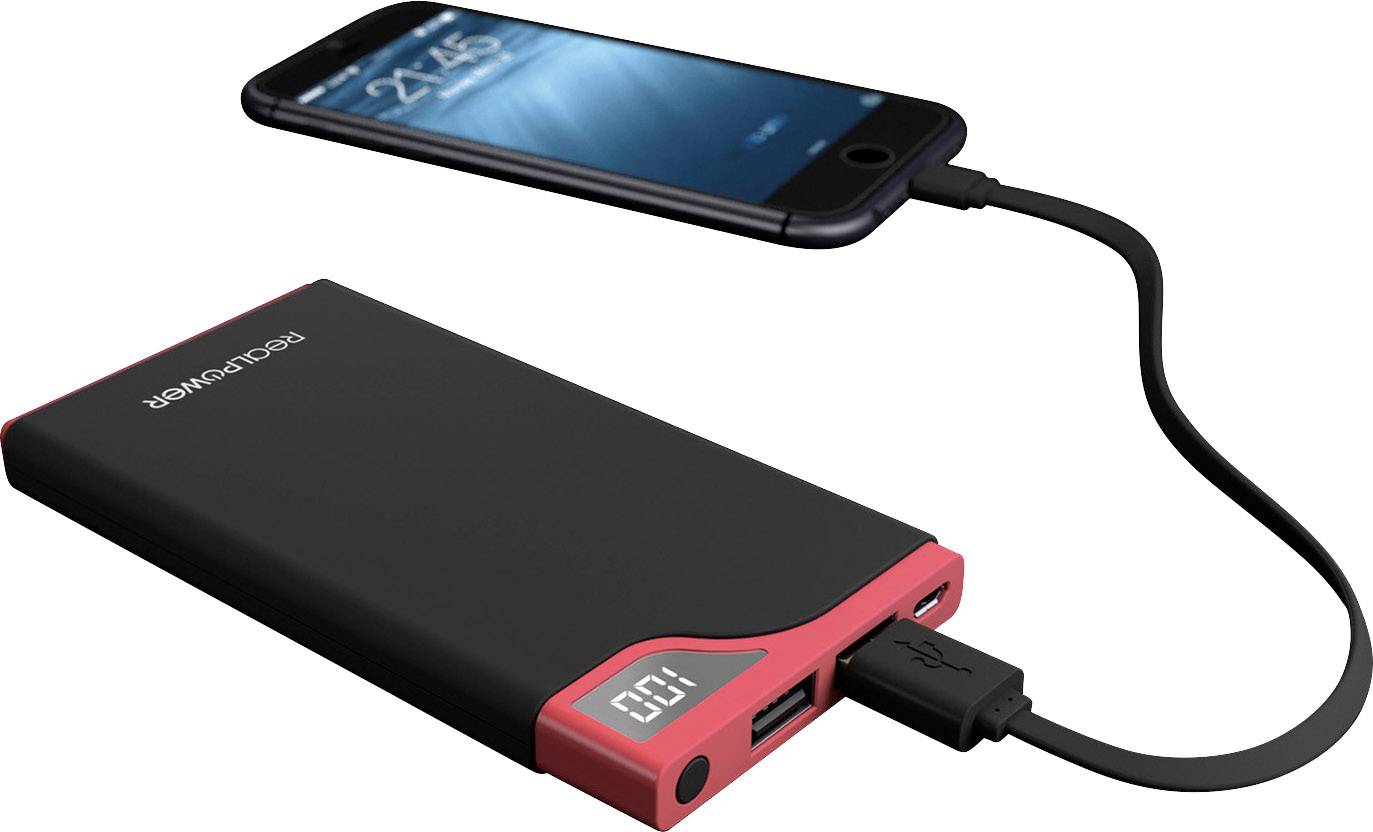 RealPower PB-6000S Powerbank (batterie supplémentaire) 6000 mAh LiPo rouge-noir-3