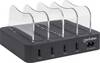 Manhattan 102261 Station de charge USB 34 W USB 3.0 femelle type A noir, transparent pour prise murale