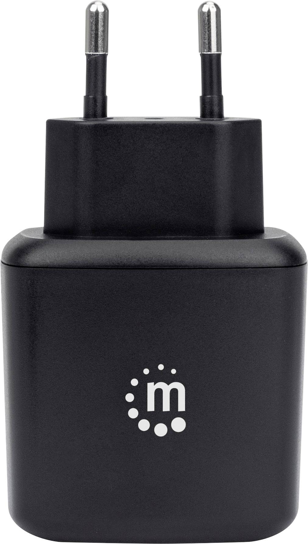 Manhattan 102384 Chargeur USB 18 W USB 3.0 femelle type A noir pour prise murale Qualcomm Quick Charge 3.0-2