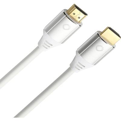 Câble de raccordement Oehlbach HDMI Fiche mâle HDMI-A, Fiche mâle HDMI-A 2.00 m blanc D1C62002  Câble HDMI