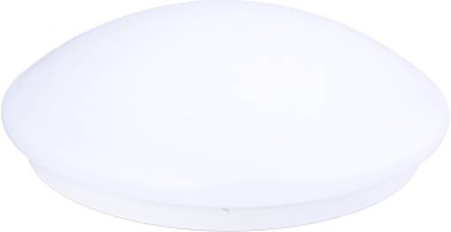 Un luminaire de plafond rond, plat et blanc au design épuré. Idéal pour l'éclairage intérieur.