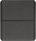 Un briquet noir rectangulaire à la surface claire et minimaliste, dépourvu de logos ou de motifs visibles.