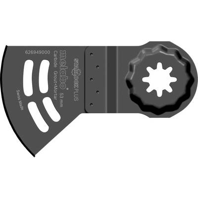 Lame oscillante pour outil à lame de carbure de scellement et de mortier Starlock Plus 53 mm avec fentes d'évidement blanches et trou de montage central