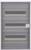Boîtier gris avec couvercle transparent, montrant trois compartiments horizontaux, chacun doté d'une ouverture pour des circuits et un bouton blanc.