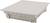 Un boîtier de raccordement rectangulaire blanc pour plafond ou mur, avec un bord arrondi et une surface affleurante.