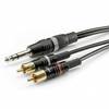 Câble de raccordement Sommer Cable HBP-6SC2-0600 Jack / Cinch-RCA audio [2x Cinch-RCA mâle - 1x Jack mâle 6,3 mm (stéréo)] 6.00 m noir