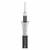 Section transversale d'un câble coaxial : Âme métallique interne, mousse isolante, tresse métallique tressée et gaine externe noire.