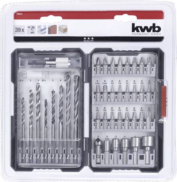 kwb 108955   39 pièces Assortiment de forets et d'embouts