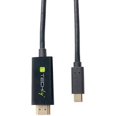 Câble de raccordement TECHly HDMI / USB-C® USB-C® mâle 2.00 m noir IADAP-USBC-HDMI2TY Câble HDMI-0