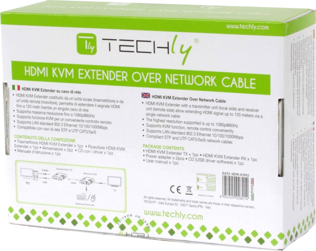 TECHly IDATA-HDMI-KVM2 HDMI™, RJ45, USB 2.0 Répéteur (extension) câble réseau RJ45 120 m-5