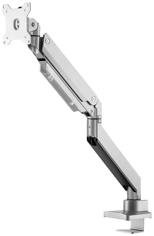 Bras de support réglable en métal pour moniteur, à fixer sur un bureau. Idéal pour un positionnement ergonomique d'un écran.