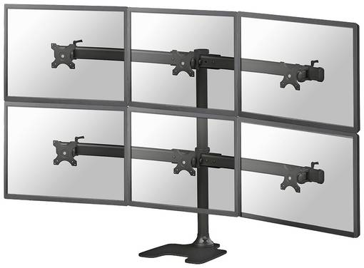 Neomounts FPMA-D700DD6  Support de table pour écran 6 Écran(s) 25,4 cm (10") - 68,6 cm (27") noir rotatif, mobile, inclinable, réglable en hauteur