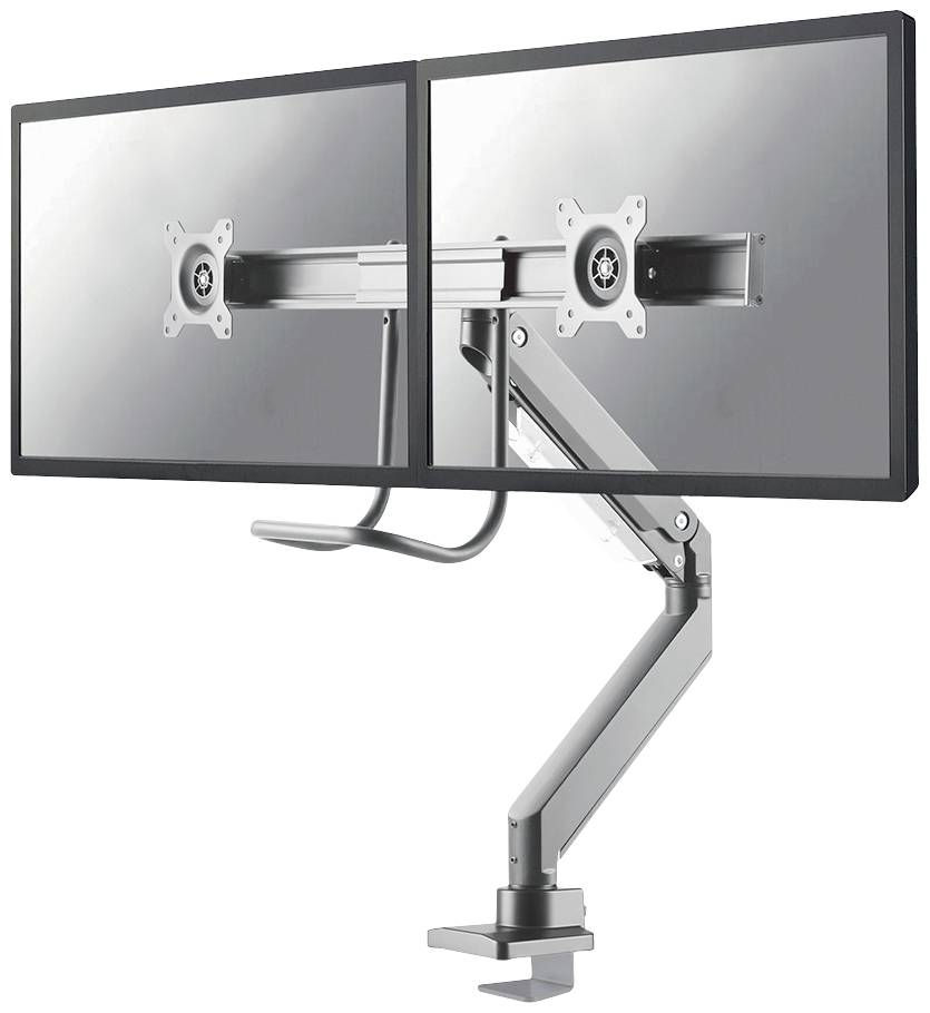 Neomounts NM-D775DXSILVER Support de table pour écran 2 Écran(s) 25,4 cm (10") - 81,3 cm (32") gris mobile, rotatif, inclinable, réglable en hauteur