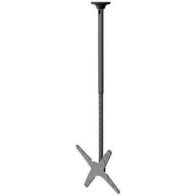 Support de plafond pour projecteurs : hauteur réglable, couleur noire, avec quatre points de fixation pour une stabilité optimale.