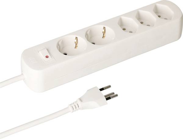 Bloc multiprise avec interrupteur Max Hauri 160278 1 pièce blanc fiche CH 1 pc(s)