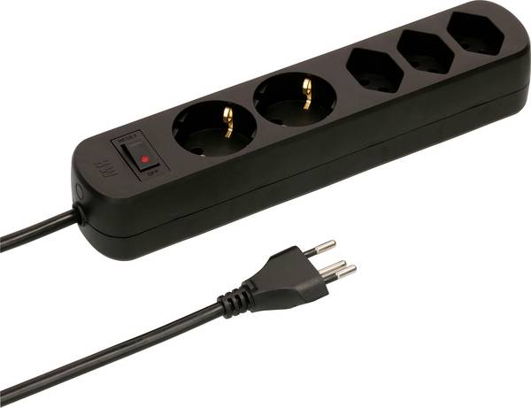 Bloc multiprise avec interrupteur Max Hauri 160279 1 pièce noir fiche CH 1 pc(s)