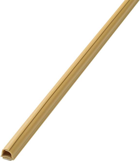 Goulotte de câbles PVC marron avec bords arrondis, adaptée au routage ordonné et à la protection des câbles électriques.