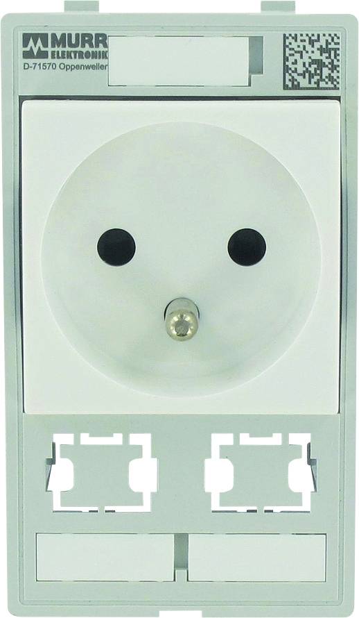 «Prise électrique de Murr Elektronik avec deux connexions LAN en bas.»